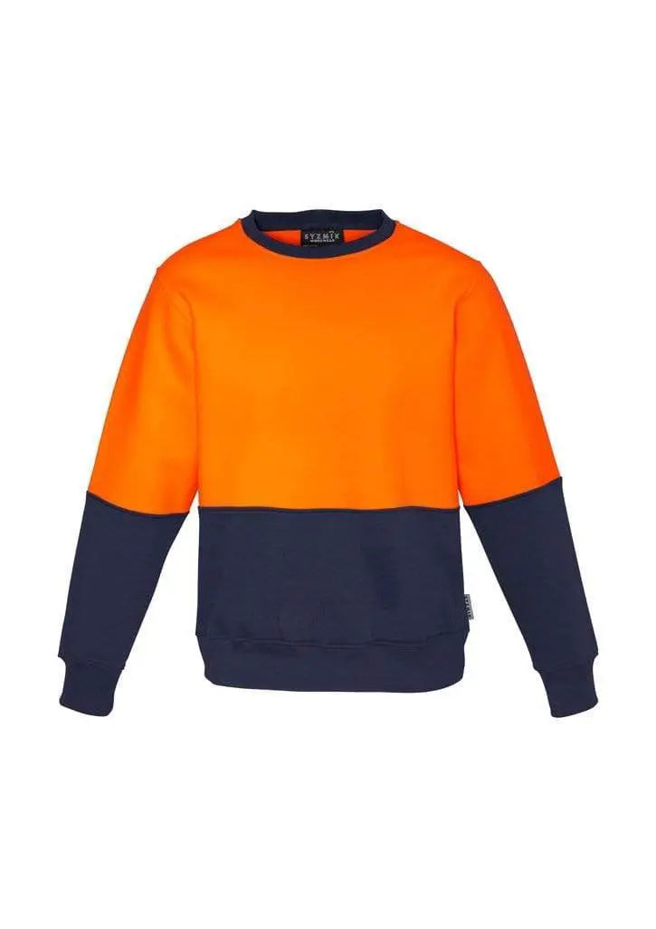 Syzmik Workwear Unisex Hi Vis Crew Sweatshirt ZT475 Work Wear Syzmik XXS Orange/Navy